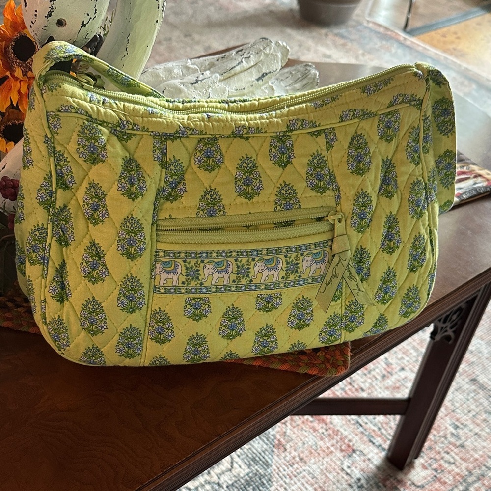 Vera Bradley Lime Green Floral Hobo Shoulder Bag